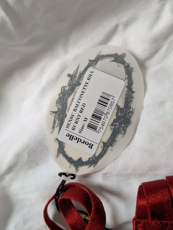 NWT Bordelle Sensu Balconnette Bra & Ouvert Brief Burnt Red size M - Picture 3 of 9